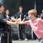 DMW Martial Arts gives a public demonstration during the party. Photo courtesy of Mary Miller.