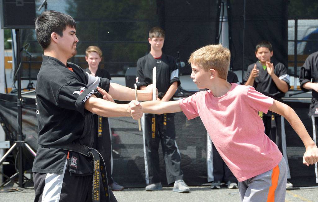 DMW Martial Arts gives a public demonstration during the party. Photo courtesy of Mary Miller.