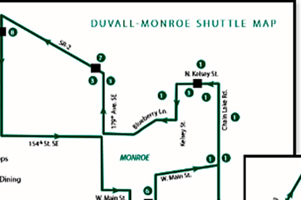 Shuttle bus service from Duvall to Monroe begins operation Aug. 1