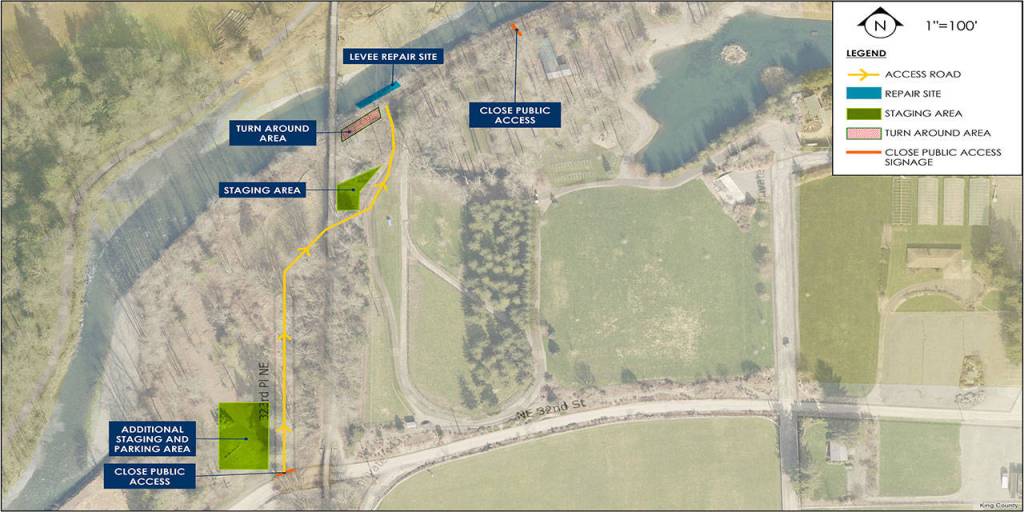 Map of the Remlinger Levee repair location. Image courtesy of King County