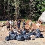 Members of the Three Forks Snoqualmie Valley Emergency Response Group cleaned up more than 950 pounds of garbage along North Fork Road. Courtesy Photo