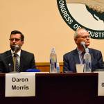 Former public defender Daron Morris criticized King County Prosecutor Dan Satterberg on issues like bail at a Aug. 15 forum at the MLK Labor Temple in Seattle. Photo by Josh Kelety