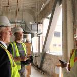 From left: SVSD superintendent Robert Manahan, Mt. Si digital media teacher Joe Dockery, Living Snoqualmie Dana McCall and Project Manager Clint Marsh. Madison Miller/staff photo.