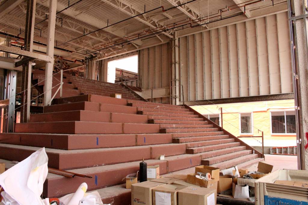 Cascading stairway in new schools common area. Madison Miller/staff photo.