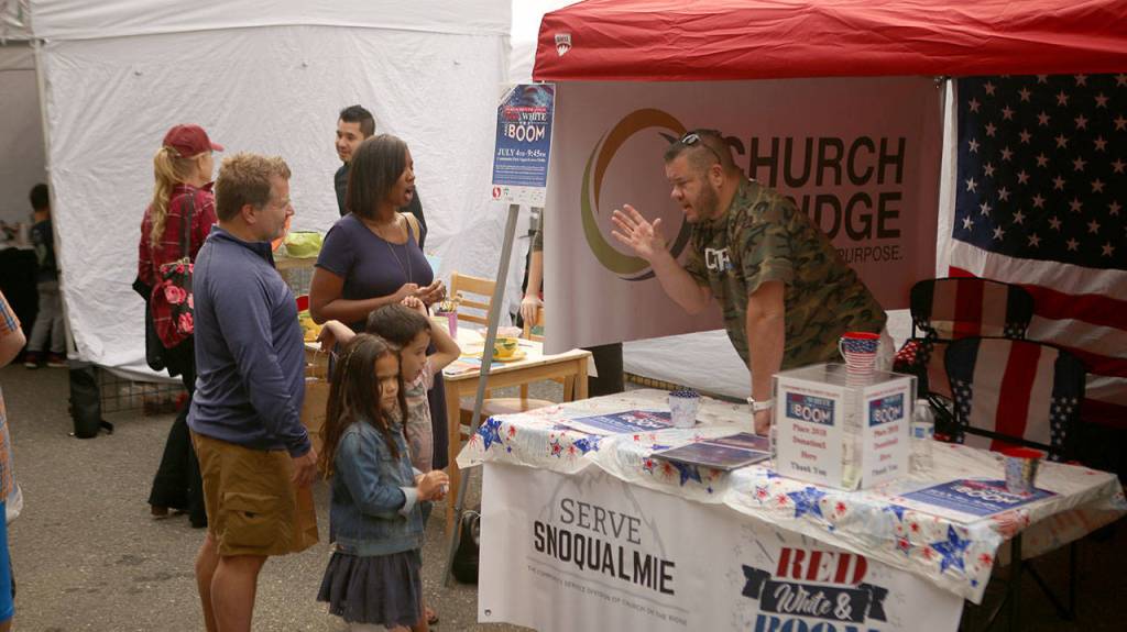 Jeff Mihal, event chair for Snoqualmies July 4 fireworks event Red, White and Boom, collected donations to help fund the 2018 fireworks show. (Joe Dockery/Courtesy Photo)