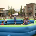 An inflatable arena for kids games was set up in Community Park at the 2017 Block Party. (Joe Dockery/Courtesy Photo)