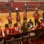 Mount Si Wildcats head coach Bonnie Foote instructs her team during a timeout in a matchup against the Bishop Blanchet Braves on Sept. 6 in Snoqualmie. Shaun Scott/staff photo