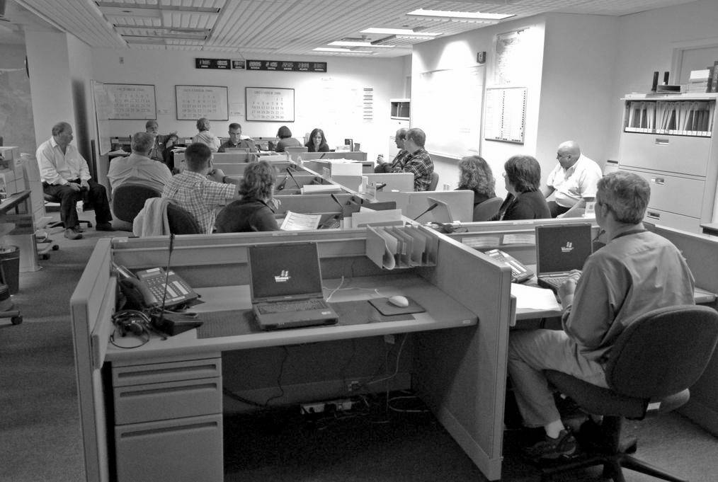 FEMA Region 10 Headquarters, Regional Response Coordination Center (RRCC) staff monitor flood activities in Washington and Oregon during heavy rains in November 2006 that flooded many Western Washington rivers, homes, communities and towns. Photo courtesy of Marvin Nauman, FEMA