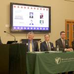 Mediator Nate Perea leads the four candidates through several questions regarding important issues for the fifth legislative district. Evan Pappas/Staff Photo