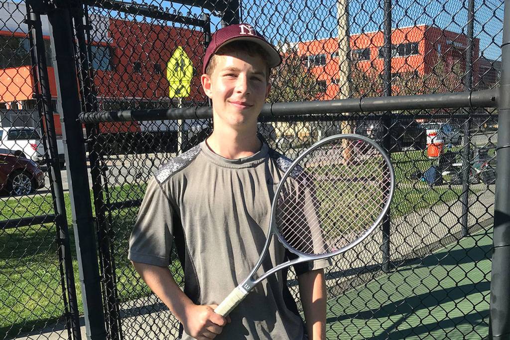 Mount Si Wildcats sophomore Corey Gazit is his teams No. 1 singles player on the varsity roster. Shaun Scott/staff photo