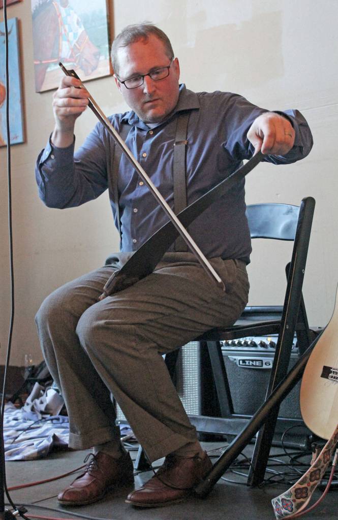 Bob Antone playing saw. Courtesy Photo