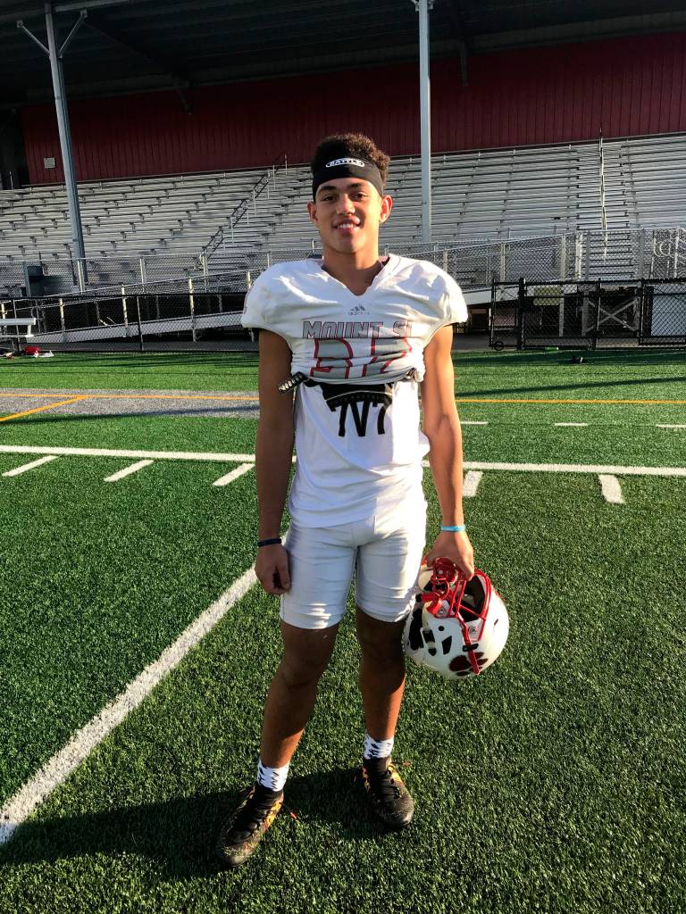 Mount Si Wildcats sophomore running back Cole Norah has emerged as one of the most important players to his teams offense. Norah scored a team-high three touchdowns against the Issaquah Eagles on Oct. 5. Mount Si currently has an overall record of 6-0 thus far during the 2018 season. Shaun Scott/staff photo