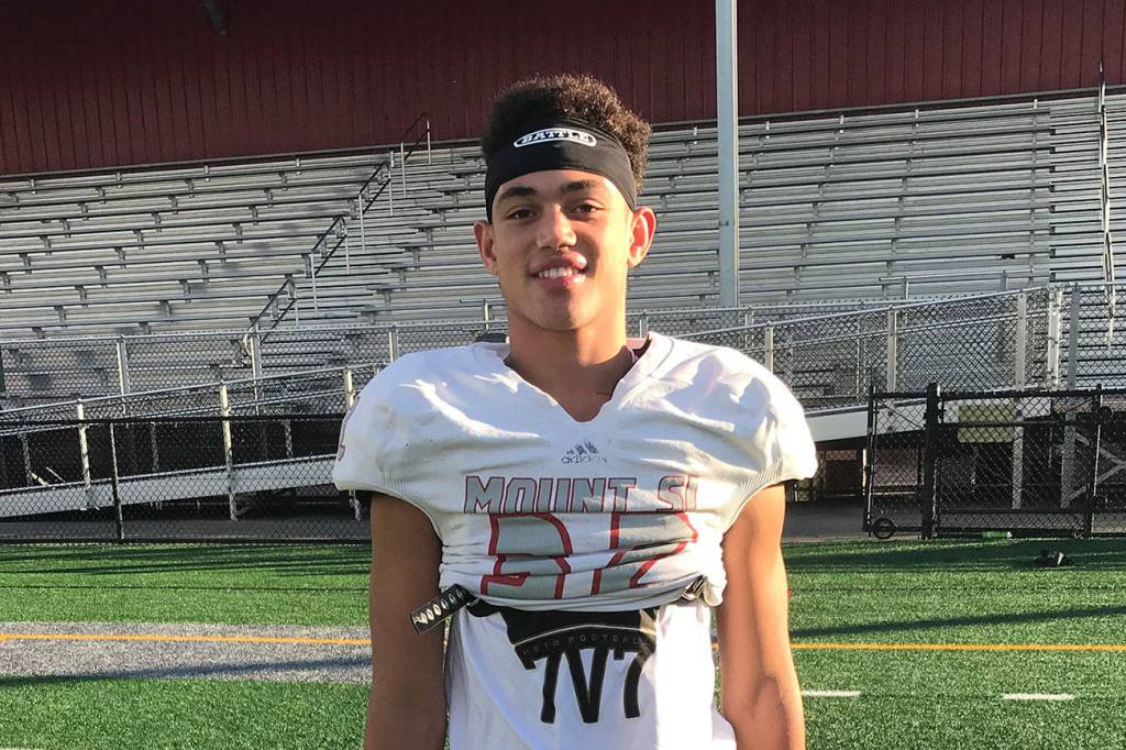 Mount Si Wildcats sophomore running back Cole Norah has emerged as one of the most important players to his teams offense. Norah scored a team-high three touchdowns against the Issaquah Eagles on Oct. 5. Mount Si currently has an overall record of 6-0 thus far during the 2018 season. Shaun Scott/staff photo