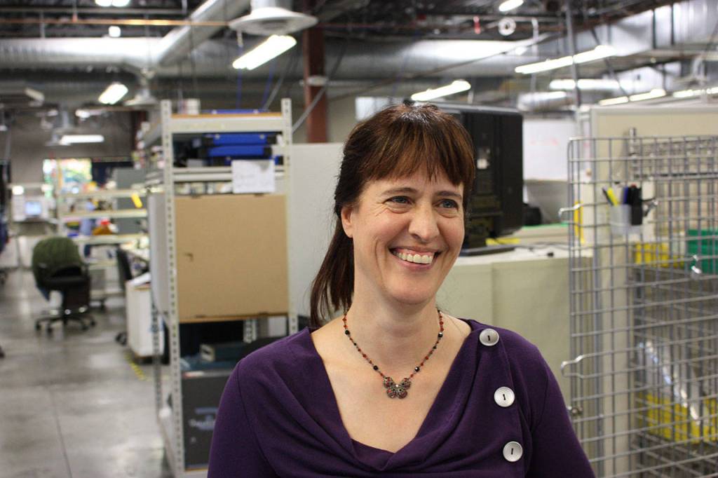 Karen Bernardi is the director of Zetecs probes department which designs and manufactures testing devices which are used everywhere from nuclear power plants to U.S. Navy submarines. Aaron Kunkler/staff photo