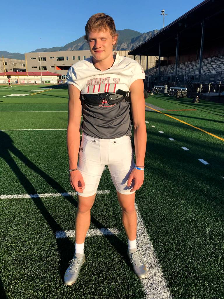 Mount Si Wildcats senior quarterback Cale Millen, who will play college football at the University of Oregon next fall, has 30 touchdown passes and just four interceptions through the first seven games of the 2018 football season. The Wildcats currently have an overall record of 7-0. Shaun Scott/staff photo