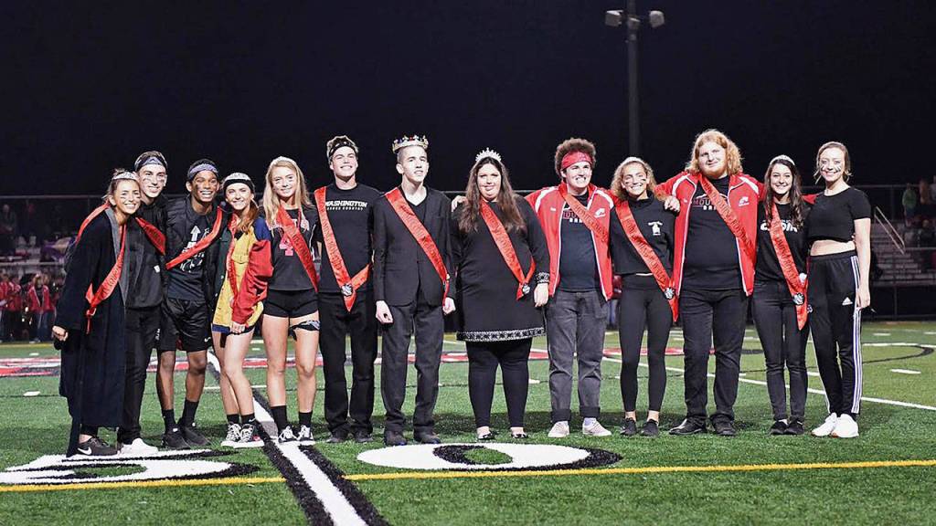 Mount Si High School Homecoming court. King and Queen, Josh York and Madyson Ford, are part of the schools special education program. Members of the court include Joe Waskom, Bella Gerlitz, Colby Green, Emi Yoshikawa, Tatum Dalgleish, Ryan Horn, Mateo DiDomenico, Parker Wutherich and Kevin Corder. Photo courtesy of Calder Productions.