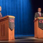 Kim Schrier and Dino Rossi met at their first and only debate at Central Washington University where they clashed over health care, gun safety, taxes, and more. Photo courtesy of David Dick, CWU
