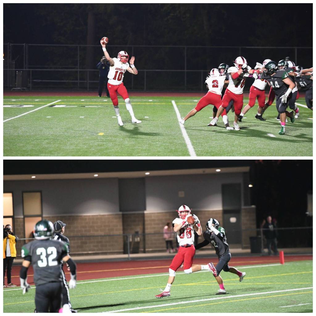 Mount Sis Cale Millen (top) and Jonny Barrett were named 4A KingCo Crest offensive co-most valuable players. Photos courtesy of Calder Productions