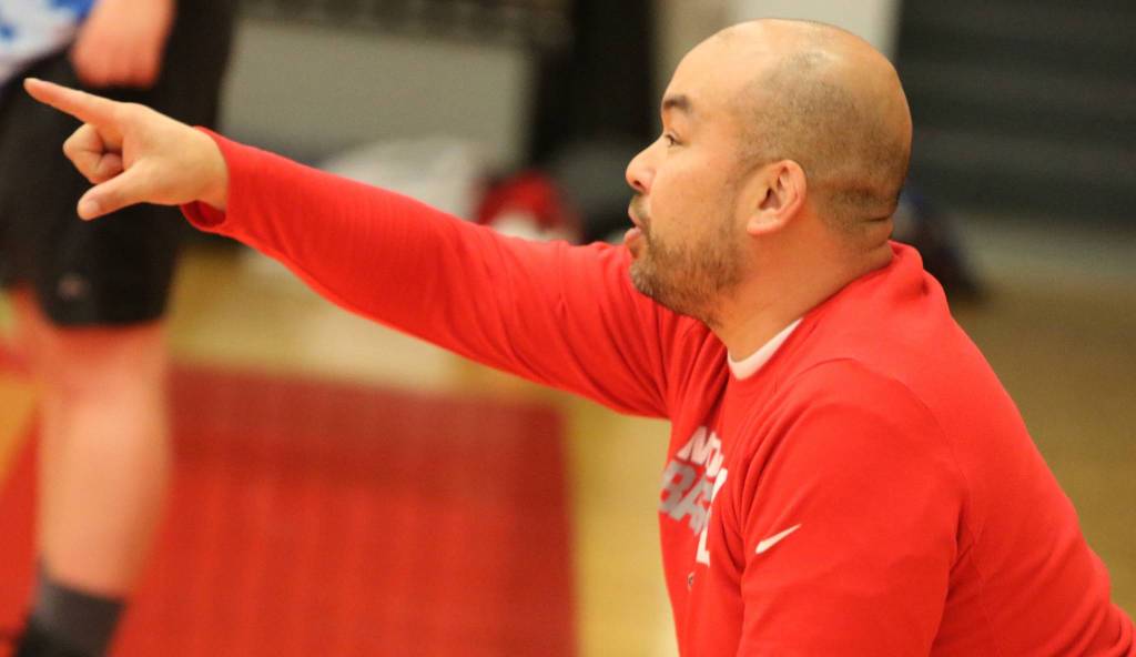 Head coach Jason Marr gives instruction during a recent practice. Andy Nystrom / staff photo