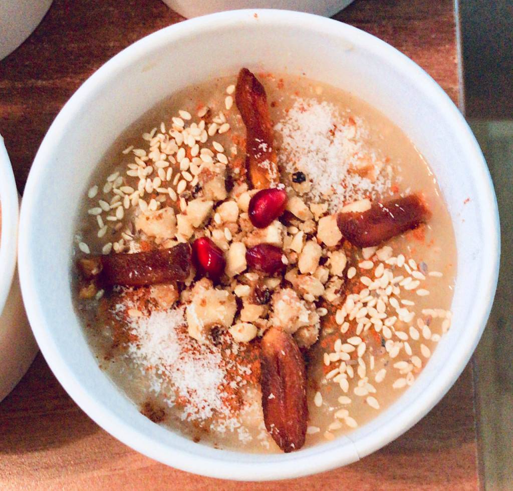 Ashure is a dessert that contains grains, dried fruits and nuts. Photo courtesy of Dilek Anderson