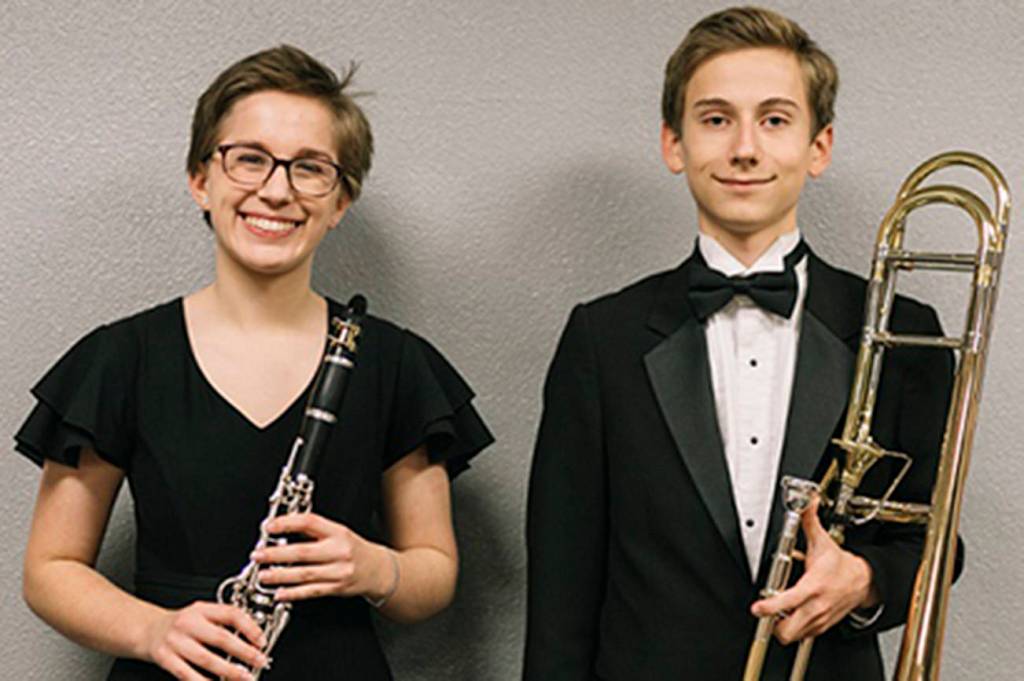 Mount Si High Schools Mary Piekarczyk and James Kolke were recently accepted to the Washington Music Educators Association All-State Concert Band. Photo courtesy of Mount Si High School
