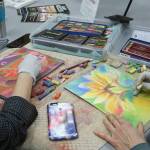 Pastel artwork in progress during an Open Studio session on Thursday, Jan. 3. Evan Pappas/Staff Photo