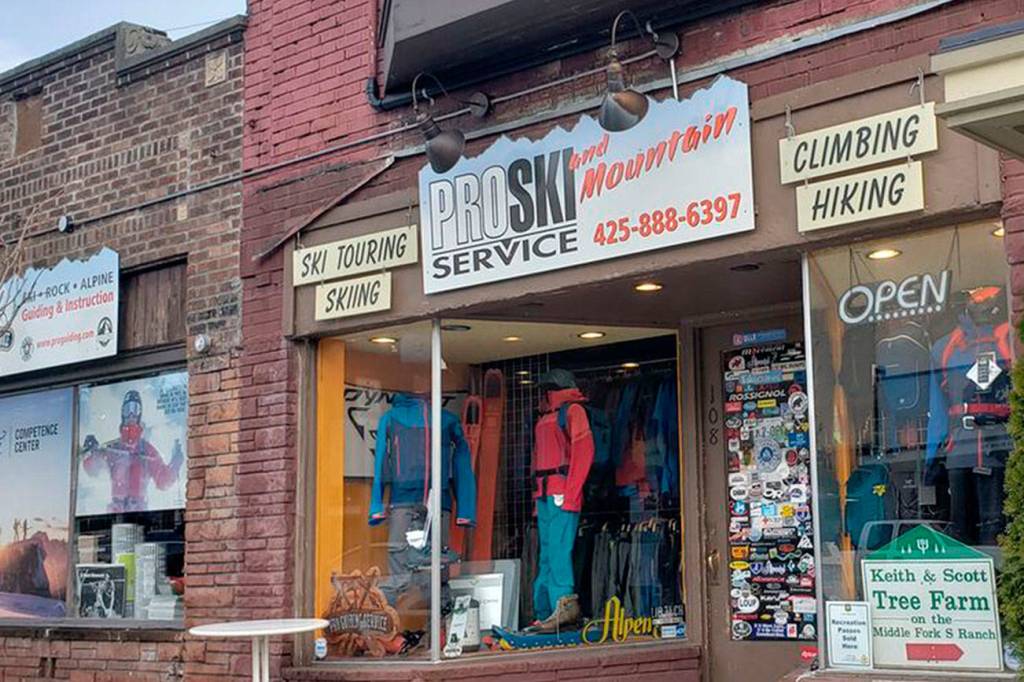 The ProSki and Mountain Service shop lies in the heart of downtown North Bend, across the street from Tweeds Cafe. Drew Stuart/Staff Photo