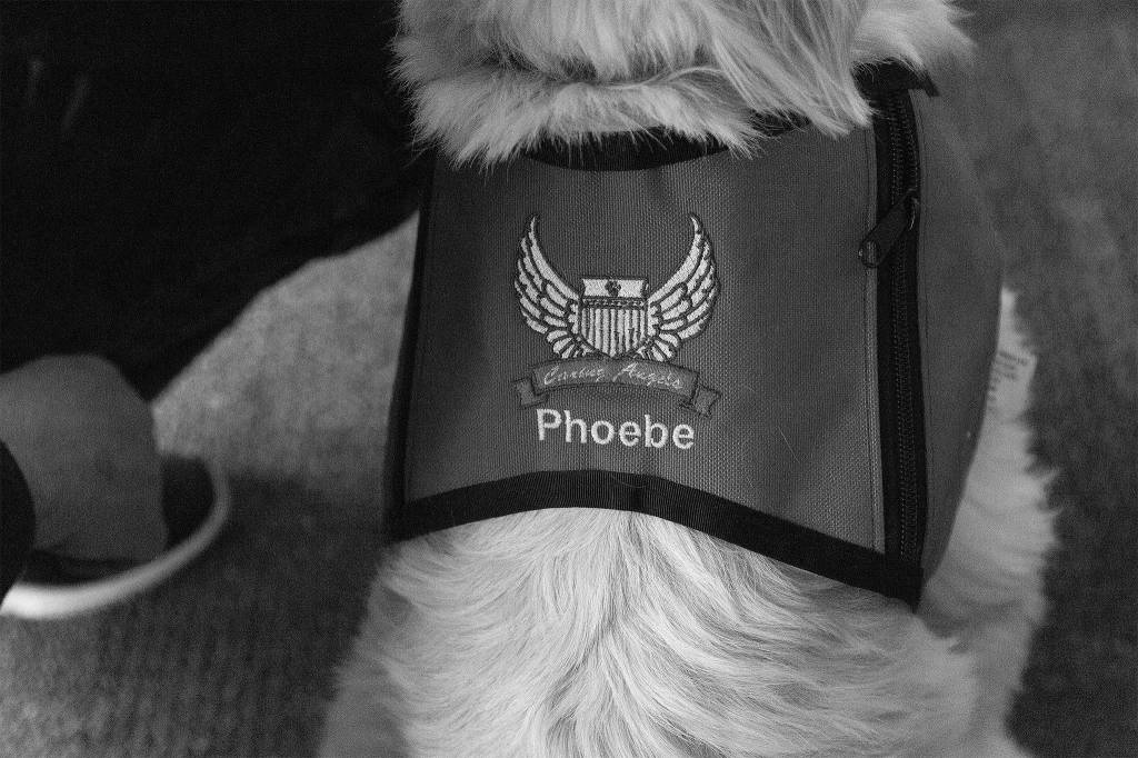 On the back of her work vest, Phoebes name is visible. Ashley Hiruko/staff photo.
