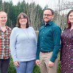 From left, Tara Martin, Lisa Snow, Jeff LaBelle and Jessica Rice completed the process of earning National Board Certification. The National Board Certified Teachers teach at Eastside Catholic School in Sammamish. Photo courtesy of Eastside Catholic School