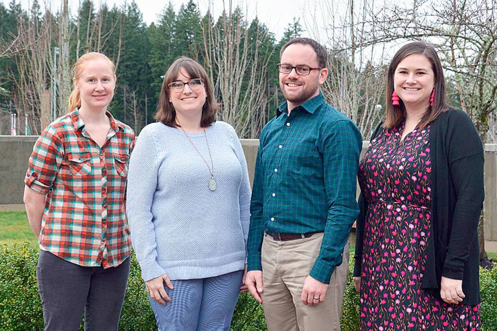 From left, Tara Martin, Lisa Snow, Jeff LaBelle and Jessica Rice completed the process of earning National Board Certification. The National Board Certified Teachers teach at Eastside Catholic School in Sammamish. Photo courtesy of Eastside Catholic School