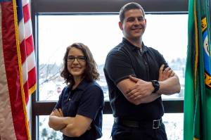 Bothell police recruits Amanda Rees and Dan Wiseman. Ashley Hiruko/staff photo