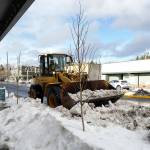 Heavy equipment was used throughout the Valley to clear snow from downtown hubs. In this photo snow is removed from downtown North Bend on Friday, Feb. 15. Corey Morris/Staff photo