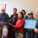 Sen. Maria Cantwell speaks about the impact of the expired Land and Water Conservation Fund on Washington state. Her legislation to permanently reauthorize the fund passed the Senate with bipartisan support, and is waiting on a vote in the House. Katie Metzger/staff photo