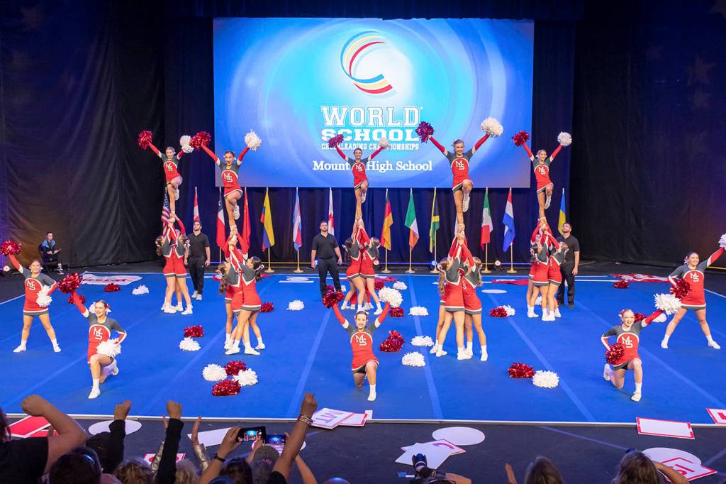 Mount Si High School Cheerleaders perform at the national championships in Orlando, Fla. Photo courtesy of Rex Lau