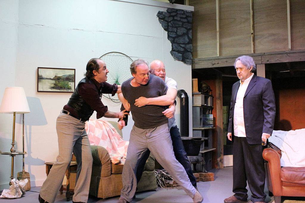 Madison Miller / staff photo                                Valley Center Stage presents The Seafarer March 29-April 13. From left, René Schuchter, Peter Cook, Jim Snyder and Michael Murdock.