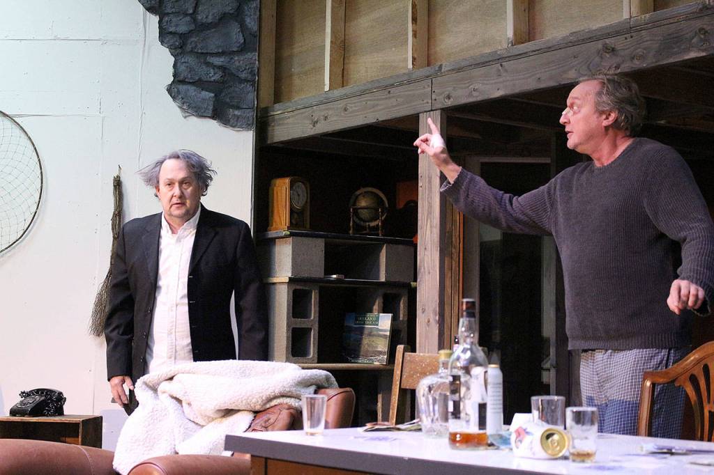 Michael Murdock and Peter Cook rehearse for The Seafarer at Valley Center Stage. Madison Miller / staff photo