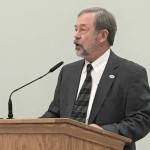 North Bend Mayor Ken Hearing, gives his last state of the city address at the March 19 council meeting. Hearing will not be running for reelection later this year. Courtesy Photo