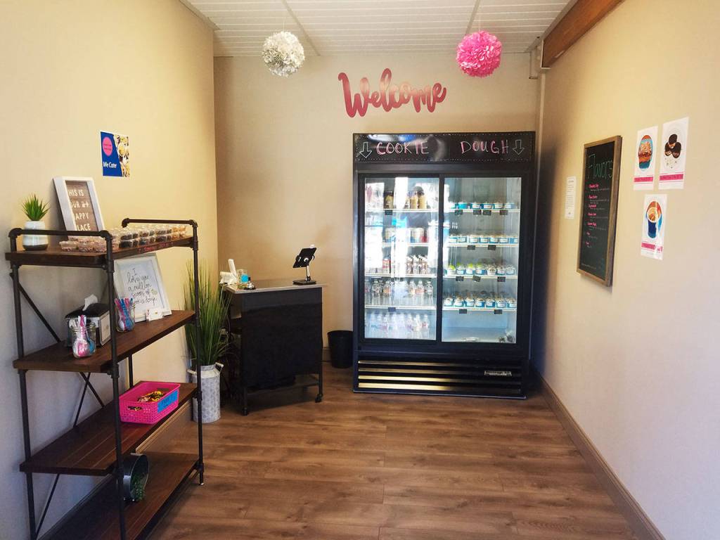 Stacey Anderson originally wanted to run a Sweet Treats food truck, but the space allowed for a small storefront where she now sells cookie dough by the scoop, along with other treats. Courtesy photo