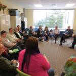 Attendees at the Eastside Race and Leadership Coalitions race and equity summit discuss what it means to be an ally. Samantha Pak/staff photo