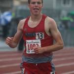 Mount Si senior Joe Waskom hits the finish line after winning the 3200 race at the 4A state track and field meet. Andy Nystrom /staff photo