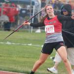 Mount Sis Jenae Usselman competes in the javelin throw on May 24 at the 4A state track and field meet at Mount Tahoma High in Tacoma. She finished in 11th with a throw of 112-02. Andy Nystrom/staff photo