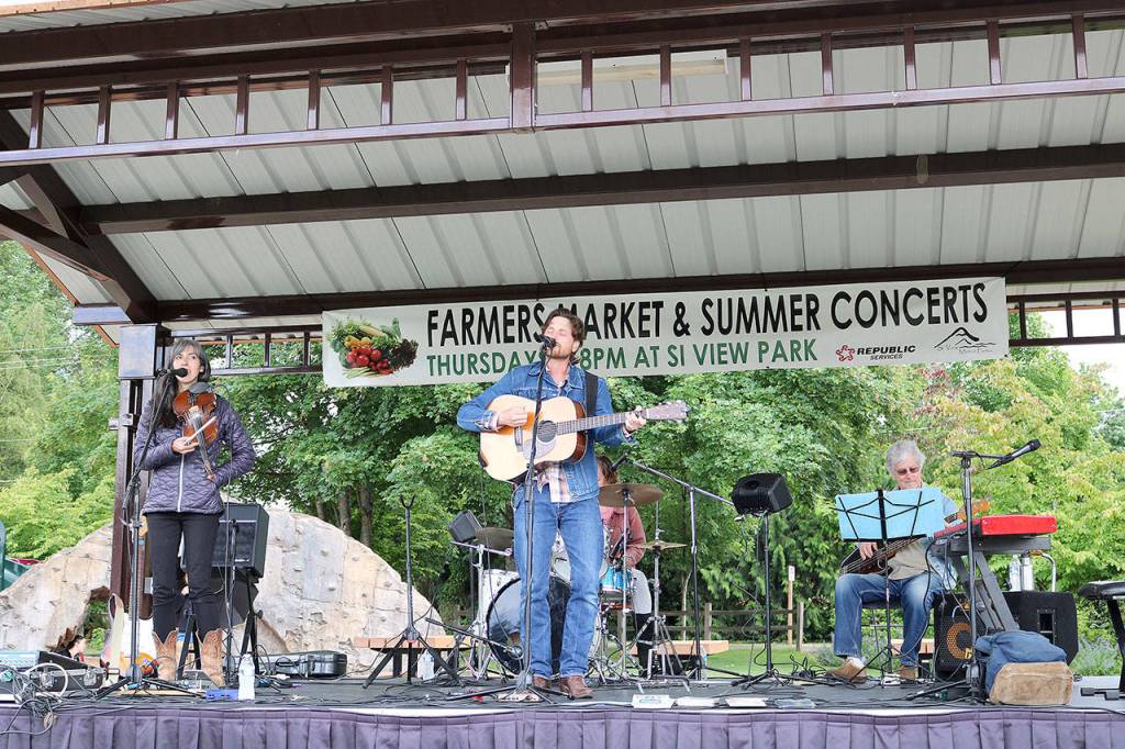 Ian McFeron Band kicks off the Si View Park Summer Concerts at the North Bend Farmers Market opening day on June 6.