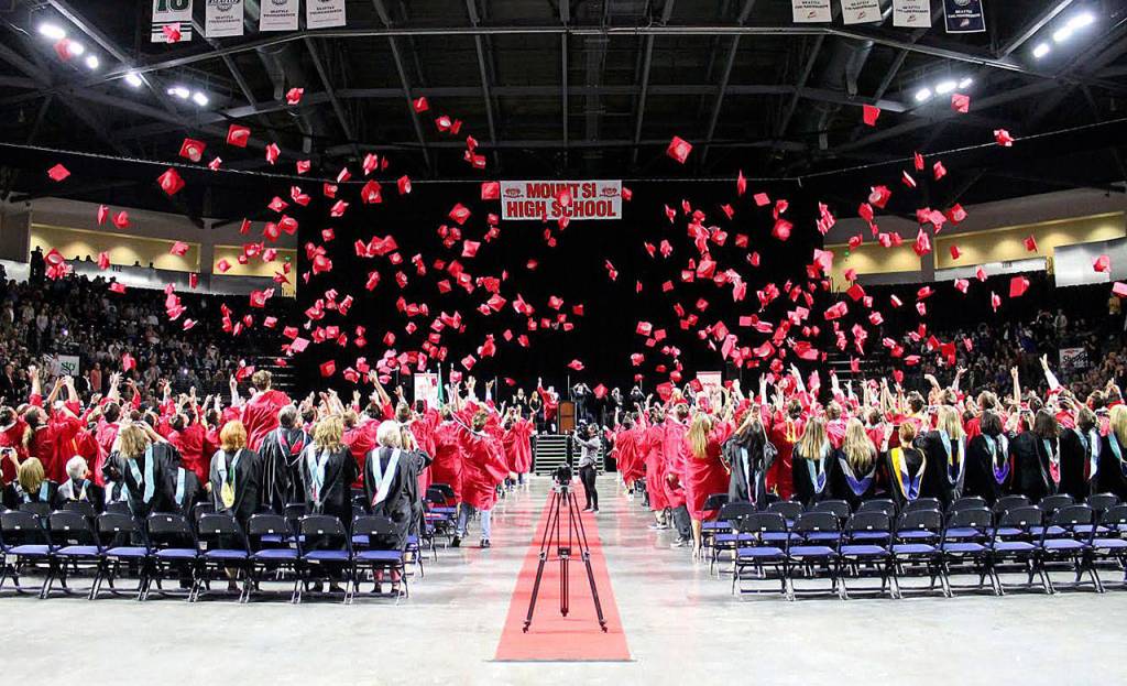 This year, 415 seniors in the Class of 2019 earned Mount Si High School diplomas. The schools 75th graduation ceremony was held Friday, June 7, at the Kent ShoWare Arena. Read highlights from the Class of 2019 online at valleyrecord.com.