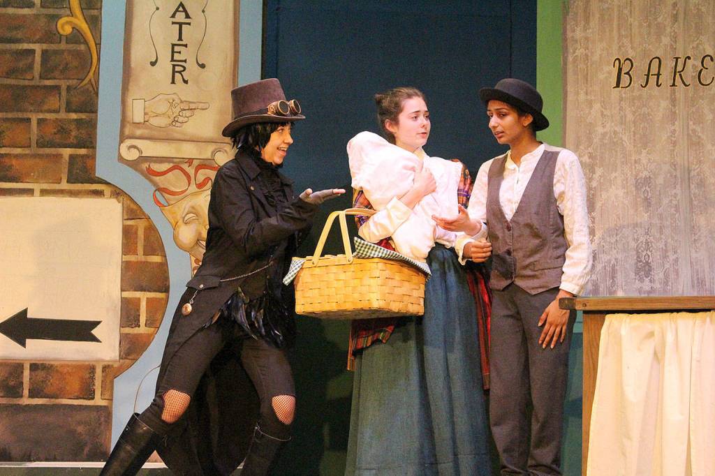 Madison Miller / staff photo                                Valley Center Stage and Si View Metro Parks are partnering to debut a new musical, The Gingerbread Man. From left: Natalie Collins, Rebecca Zatloukal and Meha Shah.