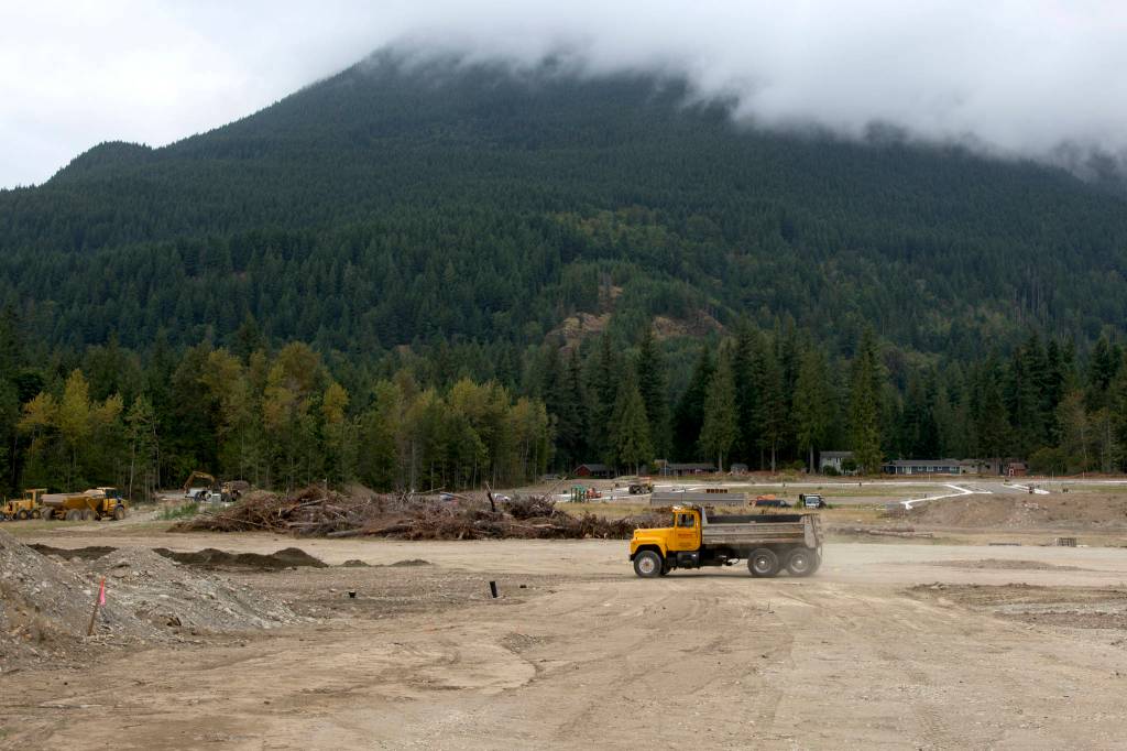 In North Bend, development has forged ahead. Construction was happening in various locations throughout the area on Friday, Aug. 16. Ashley Hiruko/staff photo