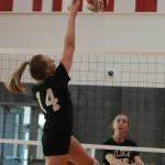 Solid hitting will be one of Mount Sis strengths this season. Kira Holmberg and Megan Underbrink are pictured. Andy Nystrom/ staff photo