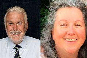 Courtesy photos                                Geoff Doy and Linda Grez are competing for SVSD Director District Pos. 2.