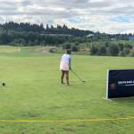 Kasey Maralack sets up a drive at Chambers Bay Golf Course. Photo courtesy of David Maralack