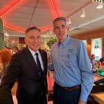 Dow Constantine and Snoqualmie mayor Matt Larson at Twedes Cafe in North Bend. Photo courtesy of King County Executive Office