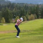 Mount Sis Robert Nielsen tees off on the first hole on Oct. 3. Andy Nystrom/ staff photo